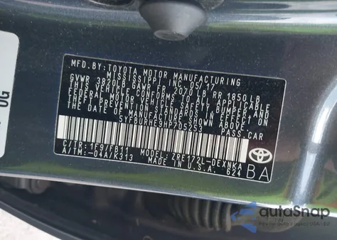 2017 Toyota Corolla Le from USA, damaged, VIN 5YFBURHE9HP705253